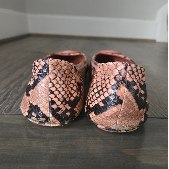 Tory Burch Minnie Travel Snake Print Ballet Flats Size 9 - Picture 3 of 7